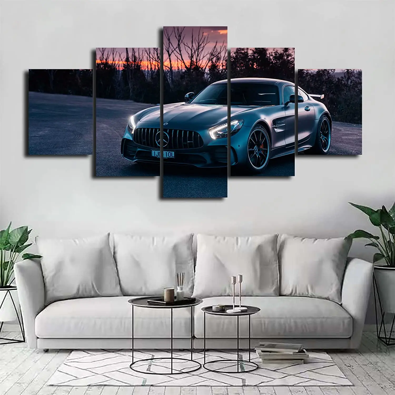 

5 Pieces Canvas Art Luxury AMG Super Car Wall Poster Painting HD Decorative Picture Printed For Living Room Modern Home Decor