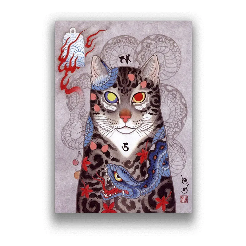 Японский самурайский фотографический бумажный плакат с белым покрытием