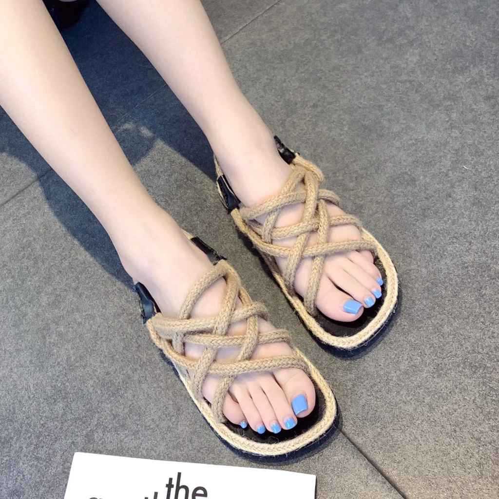 SAGACE/2020 летние женские сандалии из пеньковой веревки обувь в римском стиле с
