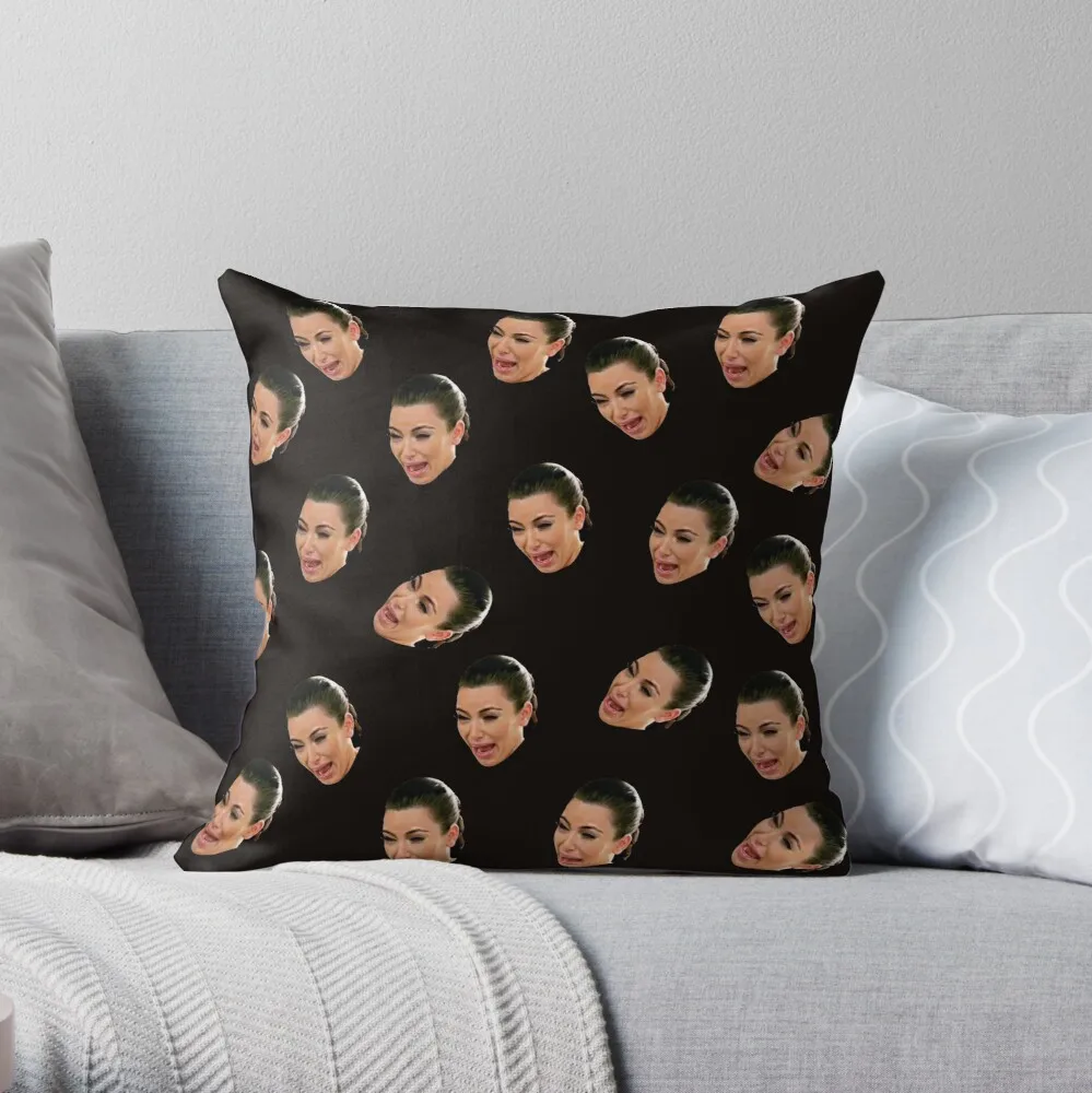 

Crying Kim Kardashian Throw Pillow Pillow Case Polyester Home Decora Pillowcases Throw Pillow Case kussensloop almohada poszewka