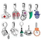 100% 925 стерлингового серебра маленькая кофейная кружка в форме сердца подвески для тонкой подводки для плетения браслетов из бисера Diy женские аксессуары