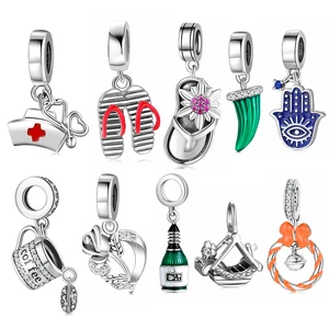 100% 925 стерлингового серебра маленькая кофейная кружка в форме сердца подвески для тонкой подводки для плетения браслетов из бисера Diy женские аксессуары