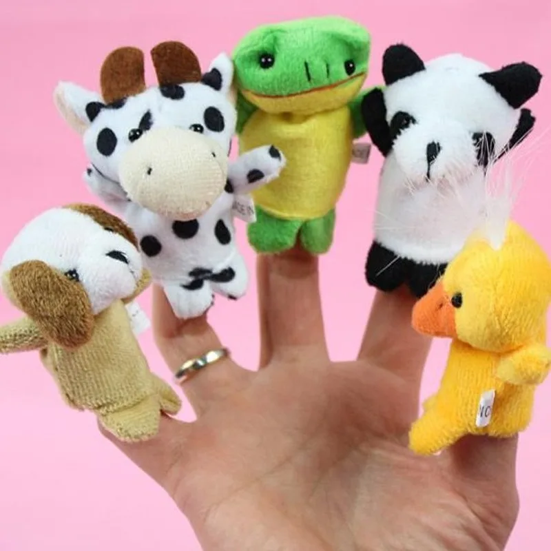 10 шт./Партия Детские Мультяшные плюшевые игрушки Happy family Fun Animal Finger ручной