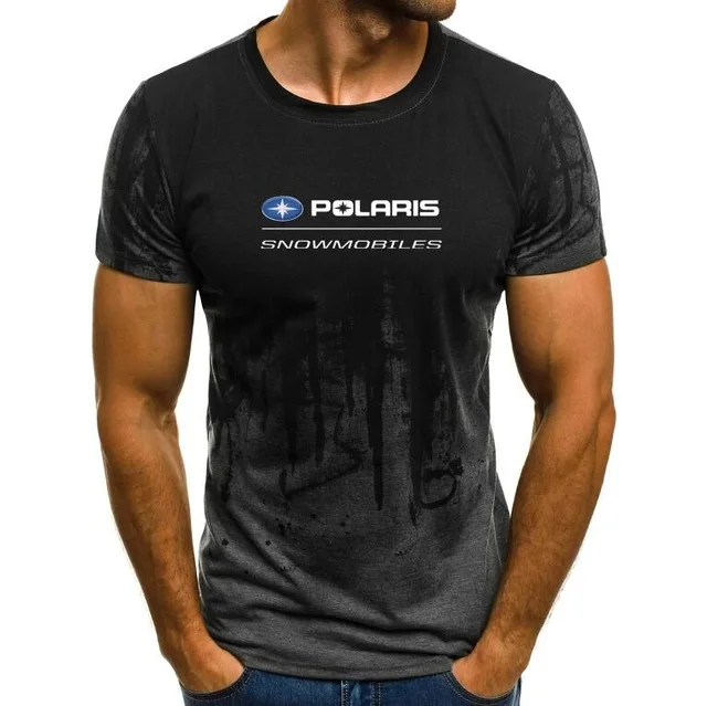 Новые летние модные Polaris снегоходы принт Мужская футболка из хлопка с короткими