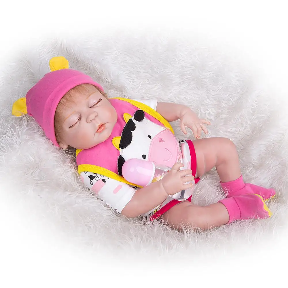Реалистичная жизнь 23 дюймов Новорожденный ребенок полный Силиконовый тело