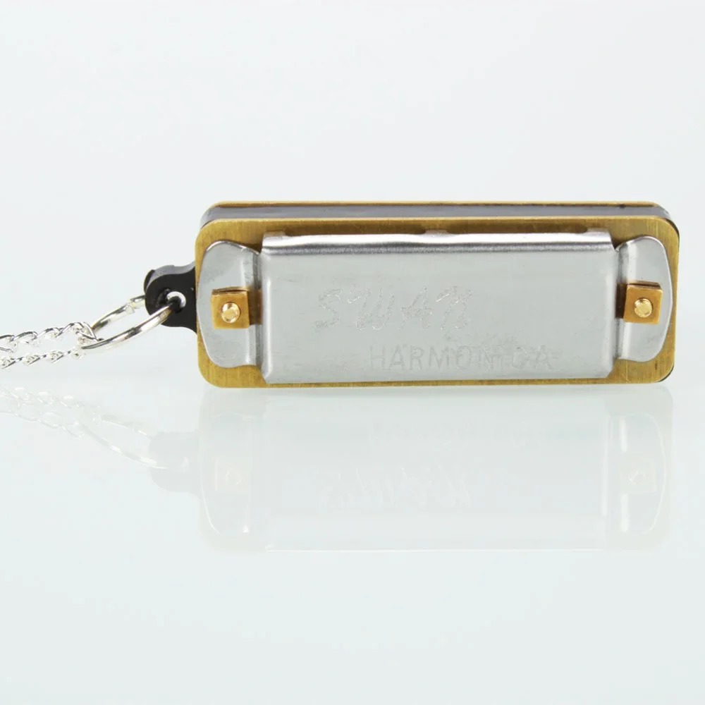 

Swan 4 Hole 8 Tone Mini Harmonica with Necklace for Kids Gift (Silver)