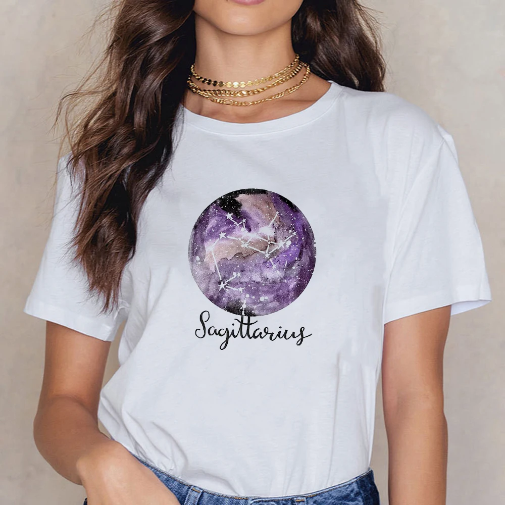 

Fashion European and American Style Aesthetic Starry sky Print T-shirt Pretty Modern Girl Top Plus Size Comfortable Soft Tshirt