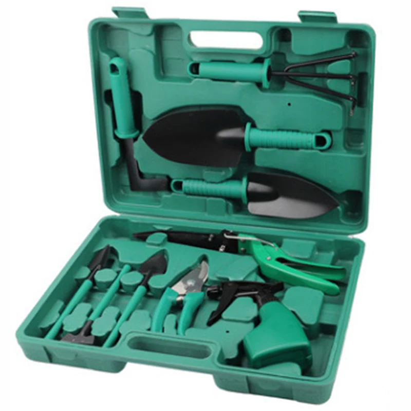 

Garden Tool Set 10pcs Stainless Steel Garden Tool Kit Heavy Duty Gardening Including Pruner Rake Shovel Potted Gadget