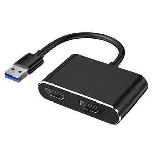 hub usb 3 0 to dual hdmi compatible usb adapter for data comparison effect monitoring durable portable hub free global shipping
