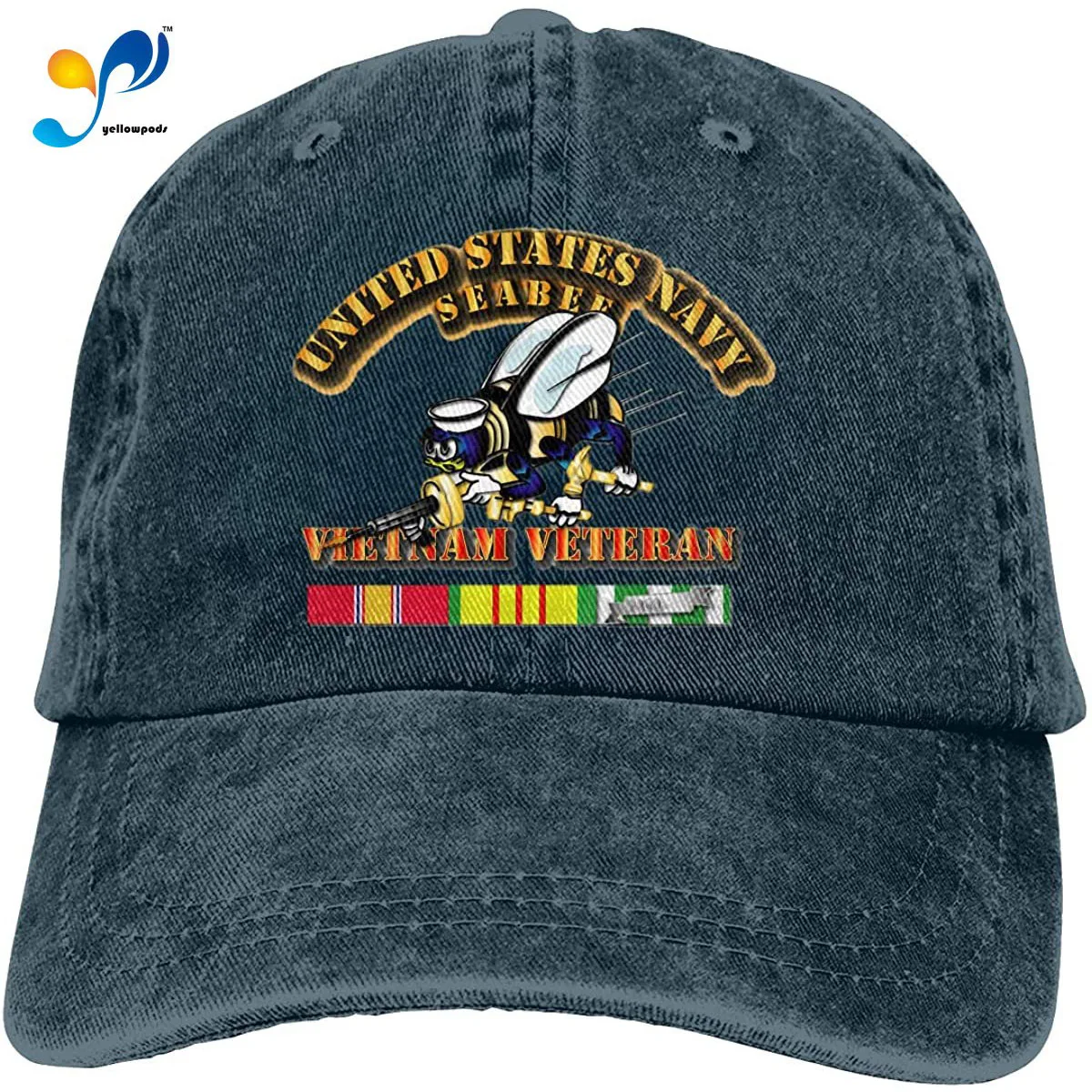 

Navy Seabee Vietnam Veteran Adjustable Baseball Caps Denim Hats Cowboy Sport Outdoor