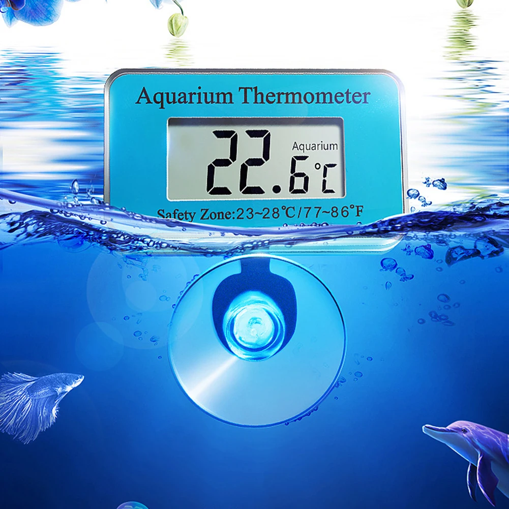 

Aquarium Thermometer LED Digital Fish Tank Water Temperature with Suction Cup Pet Aquarium Supplies Accessories