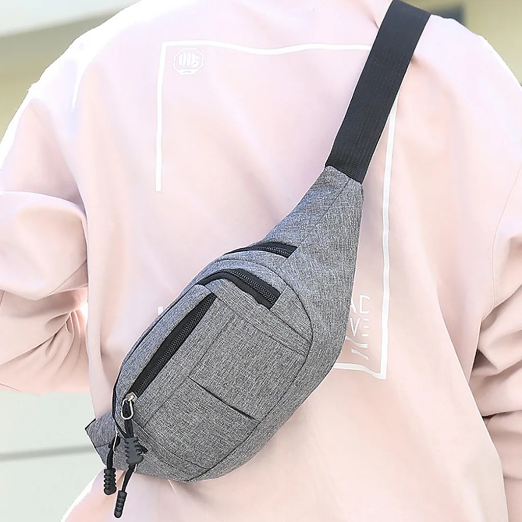 

Canvas Harajuku Waist Bag for Women Men Unisex Fanny Pack casual waist bag solid 2021 new simple phone Money Bag