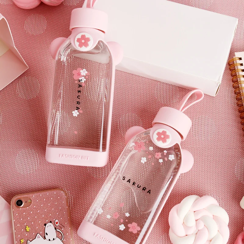 Милая мультяшная бутылка для воды милая посуда напитков в виде фламинго