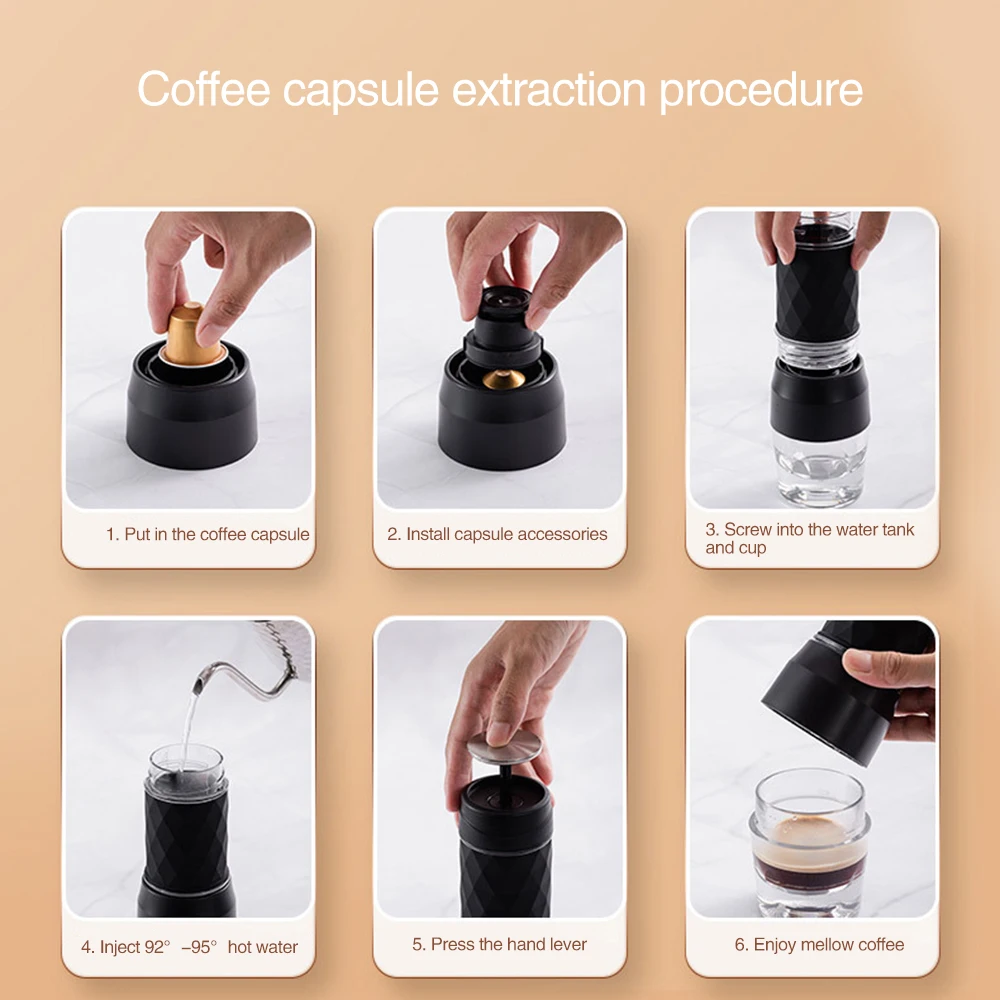 

Mini Hand Manual Portable Coffee Machine 304 Food Grade Stainless Steel Does Not Rust Non-slip Espresso Maker Extraction Pot