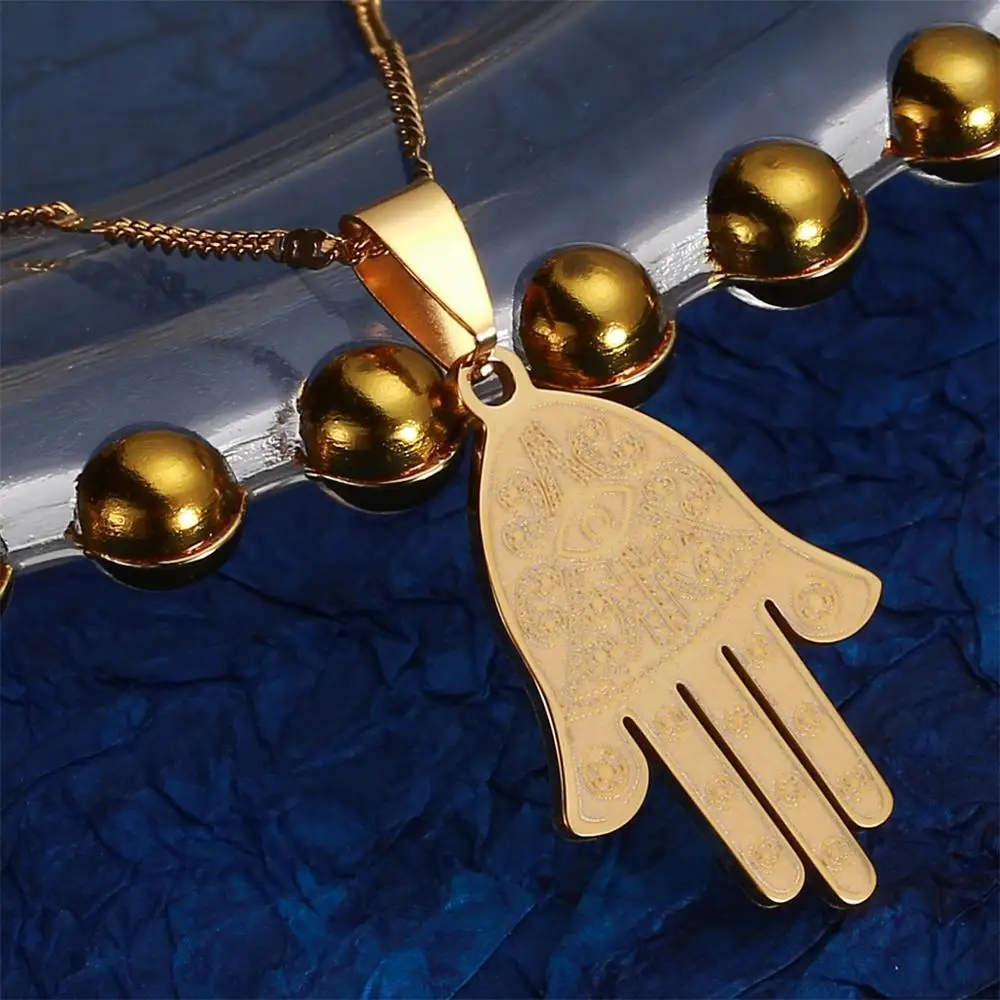 Египетский Глаз хорошего LuckNecklace Фатима хамса ручной кулон ожерелье рука ладонь