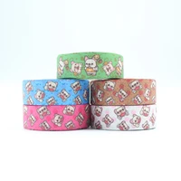cute french bulldog pattern grosgrain ribbon suitable for pet collar dog leash diy bow gift box decoration 25 50mm