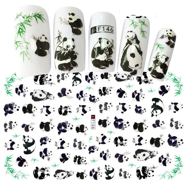 

3D ногтей Стикеры панда бамбук слайдер художественное оформление ногтей обертывания наклейки милый дизайн клей маникюрные Типсы Стикеры s ...