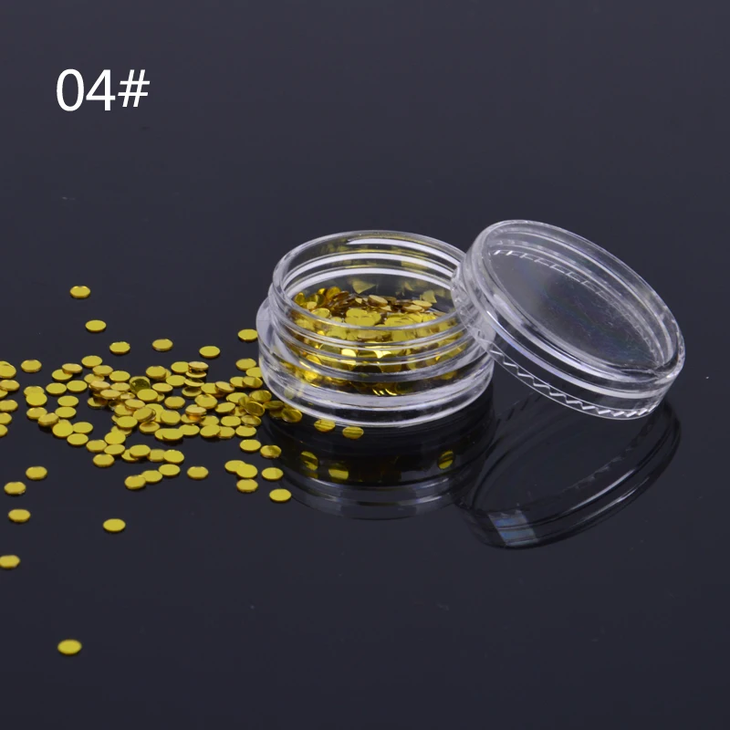 1 коробка 2 мм однотонные Блестки для ногтей блестящие пайетки голограмма