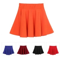 ljcuiyao women high waist skirt spring summer solid a line skirts candy color elastic pleated sexy short mini fashion bottom