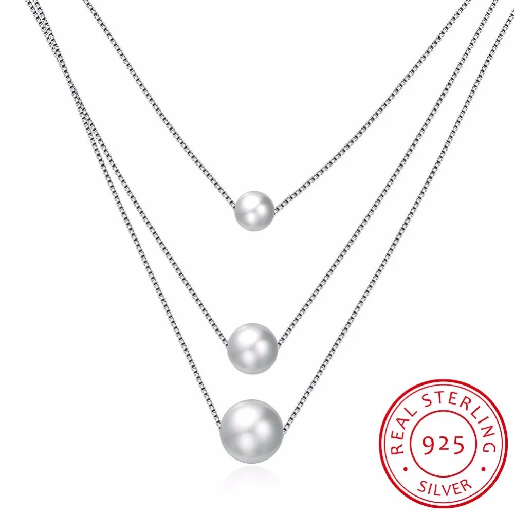 

Ожерелье женское из серебра 925 пробы с пресноводным жемчугом, 10 мм