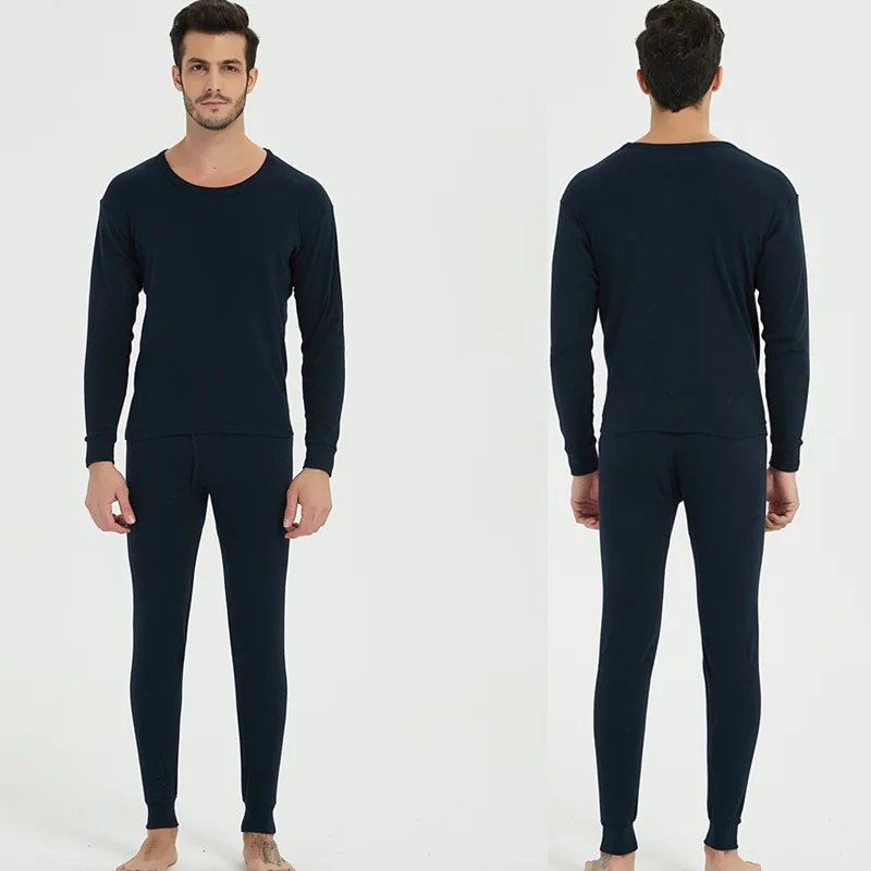 Горячая Распродажа размера плюс мужское хлопковое термобелье в твердом