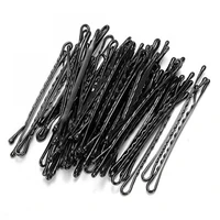 80hot sale 60 pcs metal waved hair clips bobby salon pins gripes hairpins barrette black hair accessory