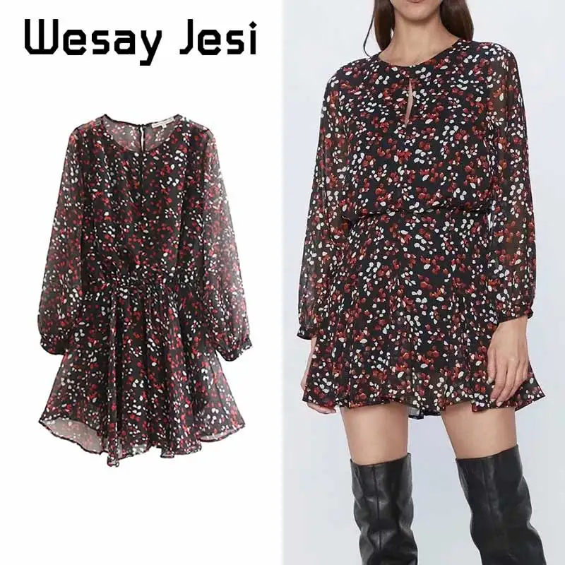 Женское газовое платье с длинным рукавом вечерние платья в богемном стиле на