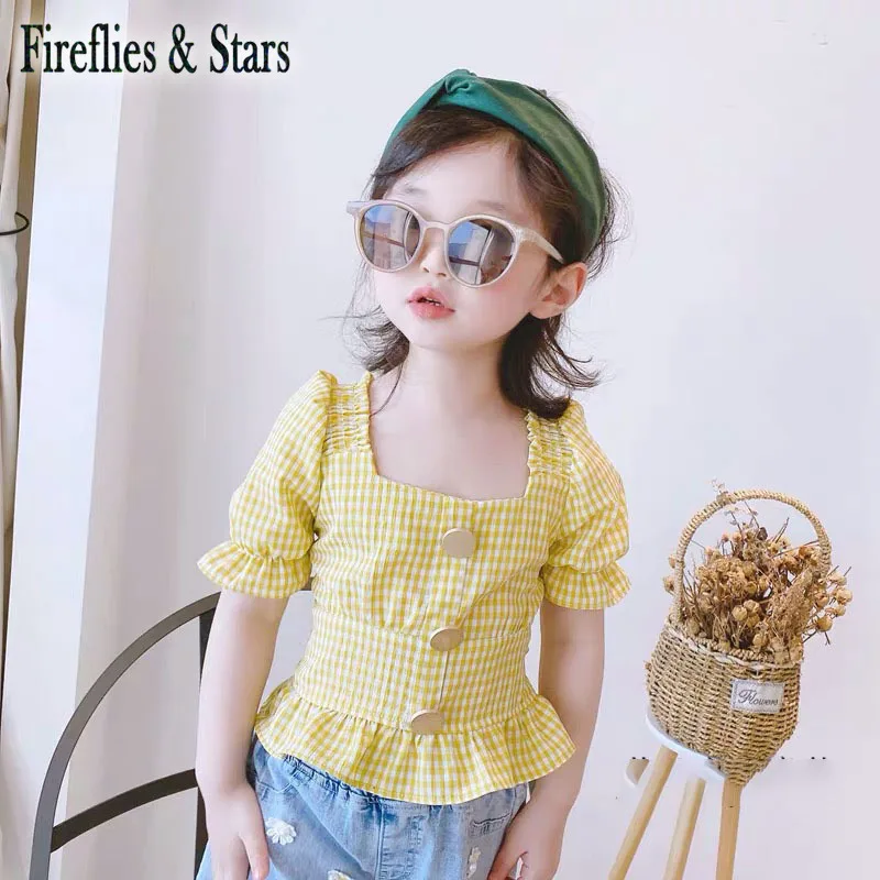 Летняя блузка для девочек детские рубашки топы детская модная одежда низ с