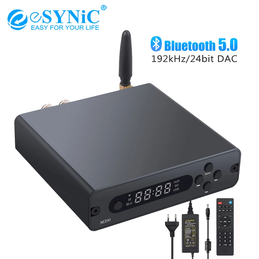 Оптический коаксиальный преобразователь eSYNiC 192k DAC USB в аналоговый аудио
