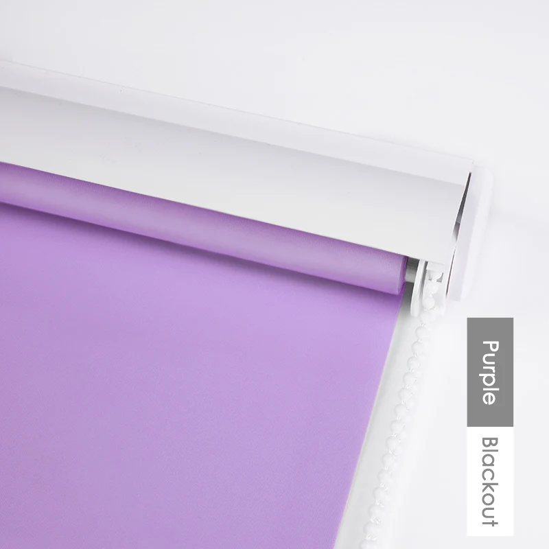 Blackout-purple Без буровой системы рулонные шторы сделаны для измерения светильник передачи или затемняющие рулонные шторы Водонепроницаемая БАЛДАХИНА - Цвет: Blackout-purple