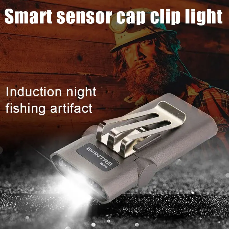 

Camping Fishing Hat Light Induction LED Headlamp Rotatable Ball Cap Brim Lamp Clipping-on Hat Light Hands Free Outdoor J