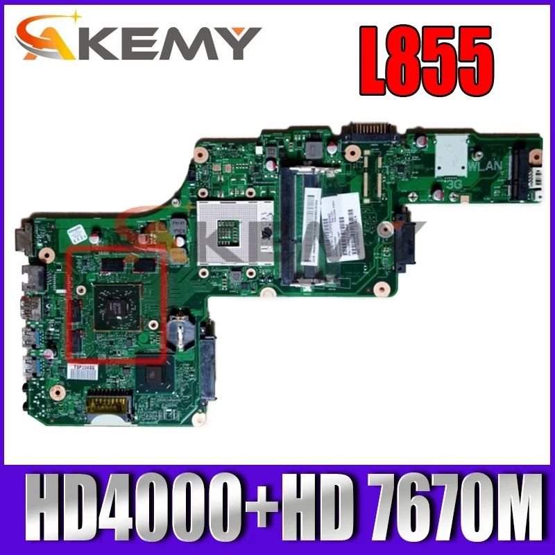 

DK10FG-6050A2491301-MB-A03 PN внутренней катушкой, 1310A2491319 SPS V000275120 для toshiba satellite L855 Материнская плата ноутбука HD4000 + HD 7670M