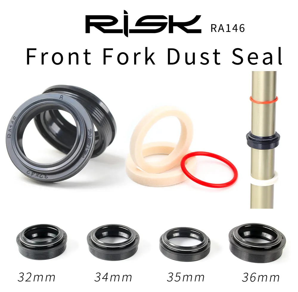 

RISK 32-36mm Bike Suspension Front Fork Dust Seal Oil Seal Sponge Ring MTB Bicycle Fork Inner Tube Dust Sleeve Maintenance