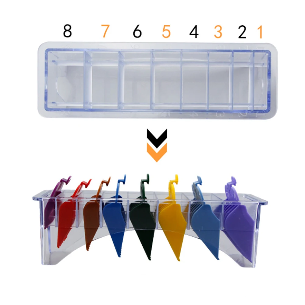 

Barber Accessories Salon Limit Comb Box Home Hair Clipper Guide Transparent Attachment Multi Grids Styling Tool Storage