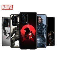 soft tpu cover marvel winter soldier art for huawei p40 p30 p20 pro p10 p9 p8 lite ru e mini plus 2019 2017 black phone case