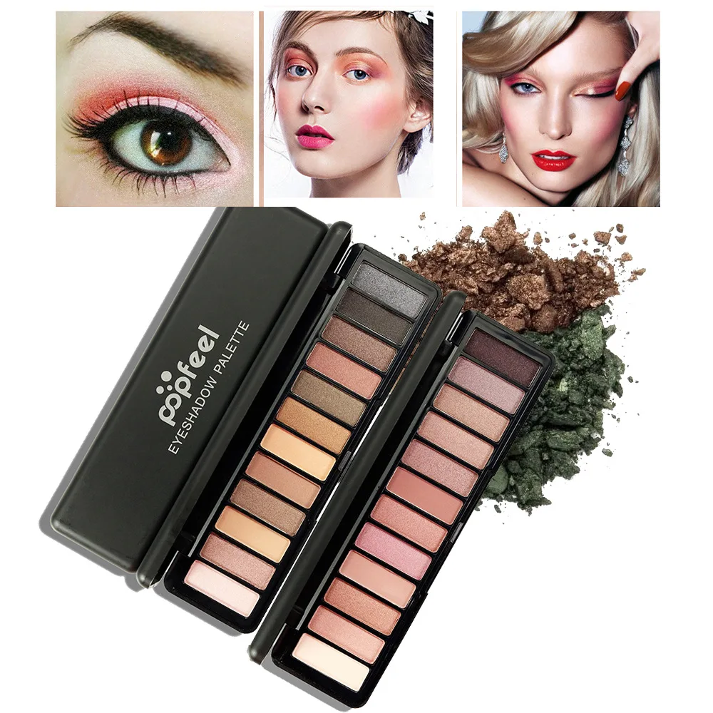 12 Color Matte Eyeshadow Palette Make up Shimmer Natural Easy to Eye Shadow Set Cosmetics With Mirror |
