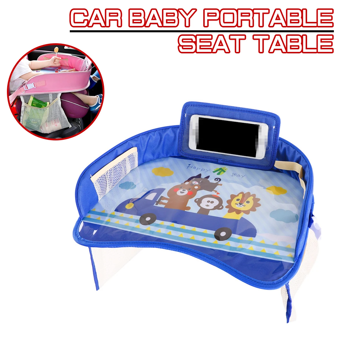 

Car Portable Baby Seat Table Seat Chair Tray Toy Food Drink Cellphone Holder Multifunctional Cartoon Baby Child Kid Car Safety