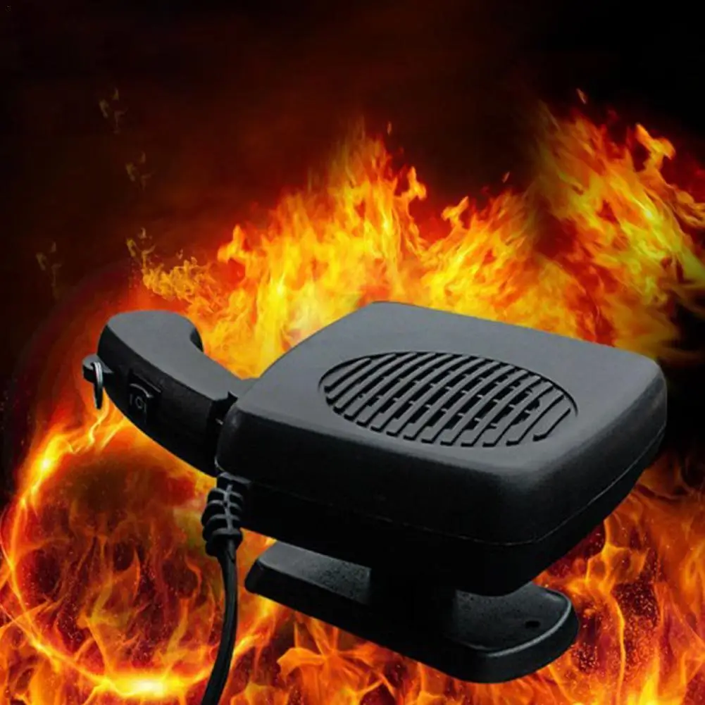 

Новый портативный автомобильный обогреватель 12/24 В 200 Вт, антизапотевающий вентилятор 4 в 1 для ветрового стекла, вращение на 360 градусов, вен...