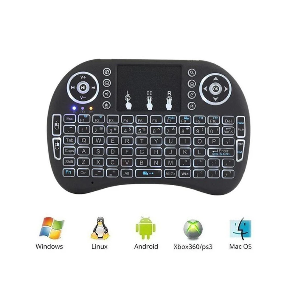 3 цвета i8 Мини клавиатура 92 key 2.4gz Беспроводная поддержка языков air mouse с сенсорной