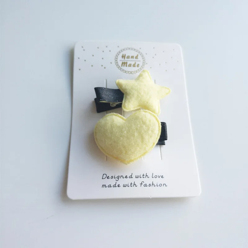 2 шт./лот заколки для волос с сердечками и звездами маленьких девочек бахромой