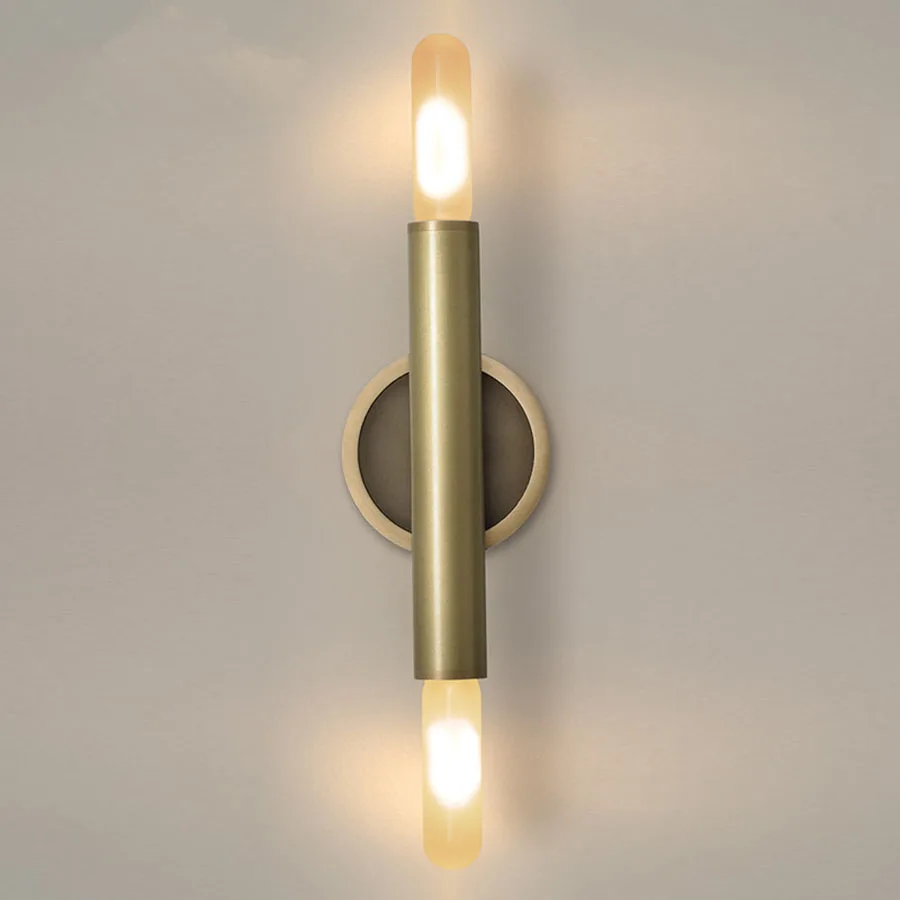 

All-Copper Metal Lustre Wall Lamp Modern Golden Bedside Wall Light Living Room Aisle Decor Home Lighting Wall Sconces E14 Bulb