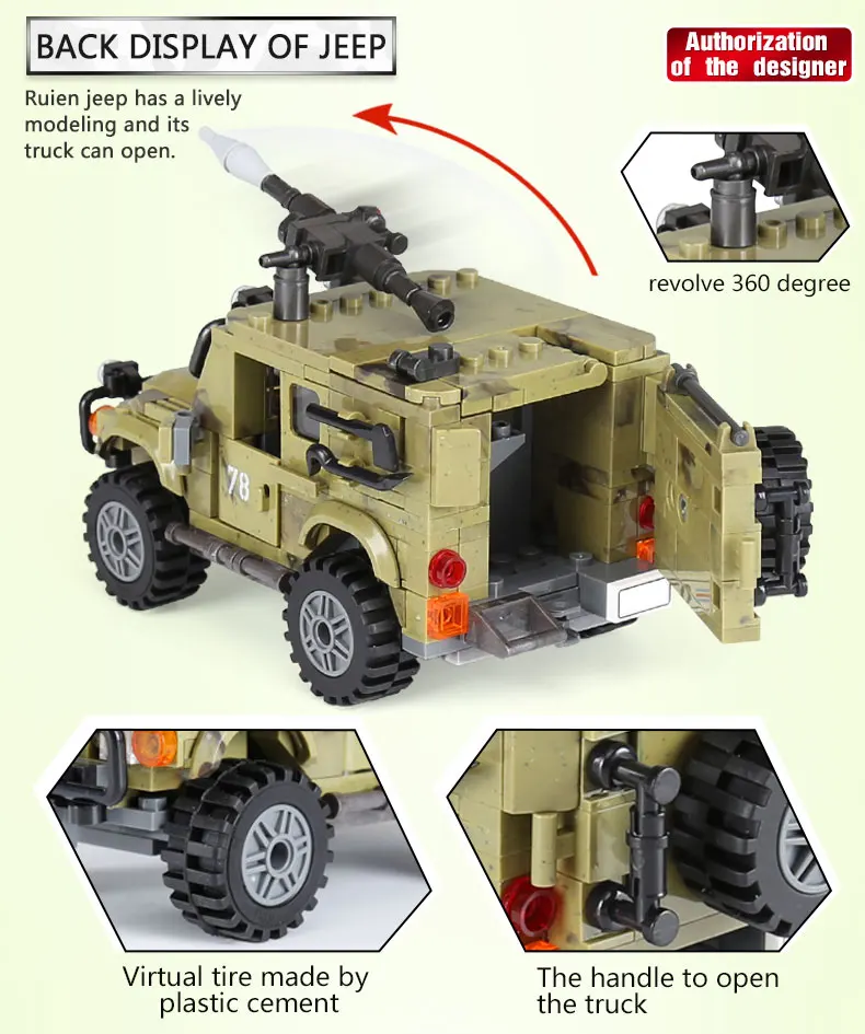 

XINGBAO 06012 Genuine Military Series The Ryan Car Set Building Blocks Bricks Toys Educational Funny Birthday Gifts for Children