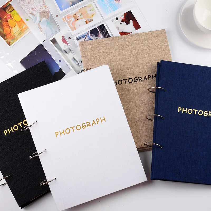

scrapbook album photocard holder 3 5 6 inch cotton and linen loose-leaf album suitable for receipt storage multi-function book