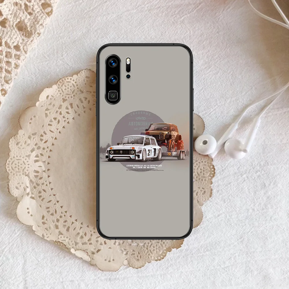 

LADA car Phone Case For Huawei P Mate 10 20 30 40 Lite Pro smart Z 2019 nova 5t black Cell 3D Waterproof Soft Back Tpu Shell