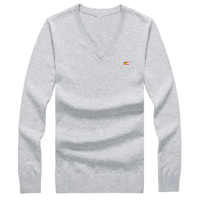 

Super 100% Cotton Sweater Men Pullover 2021 Autumn Winter Warm Classic V-neck Sweaters Male Jumper Jersey Hombre Pull Homme 8508