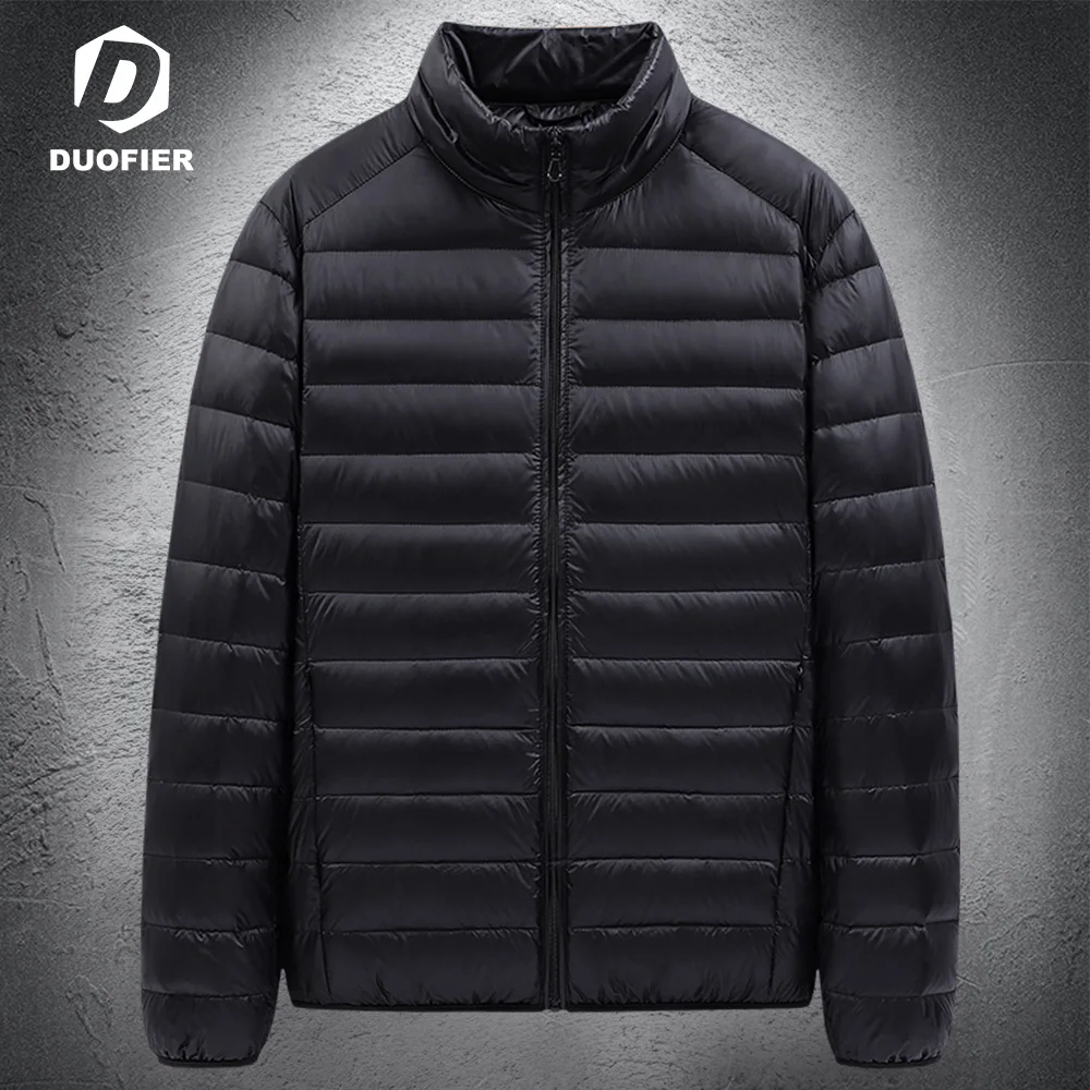 

Men's Autumn Colorful Ultra Lightweight Packable Down Jacket Water and Wind-Resistant Breathable Coats Men Stand Collar Jackets