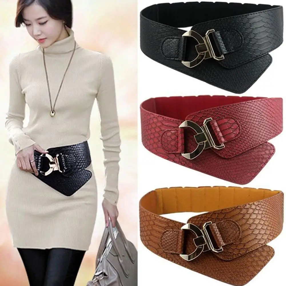 

Extra Wide Belt Women Cummerbunds For Women Rivet Female For Dresses Belts Vintage Accessories Corset Korean Red Y1I9