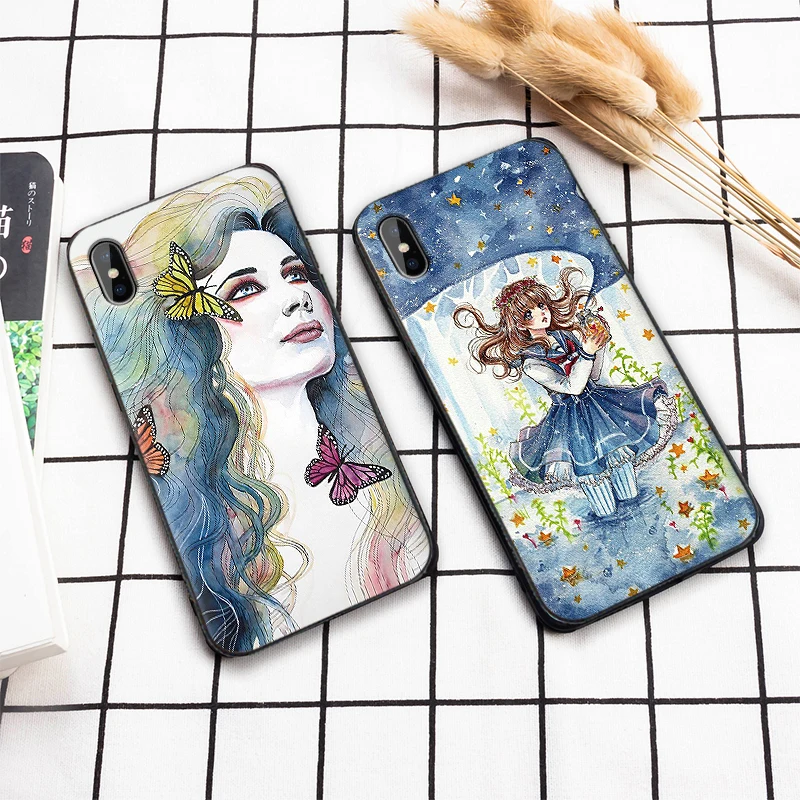 Красивый аниме Рисунок Мягкий ТПУ чехол для Apple IPhone X XR XS MAX 5 5S 5C SE 6 S 7 8 Plus ipod touch