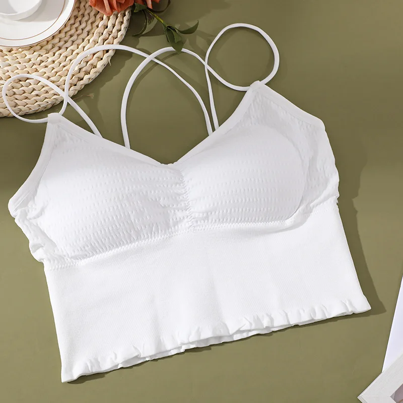 

Seamless U-shaped Tube Top Bra Sexy Solid Color Ladies Brassiere Comfortable Adjustable Shoulder Strap Padded Underwear
