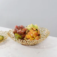 tableware plate metal snack candy dishes modern luxury bar home decoration plate nordic kitchen fruit bowl creative serving tray